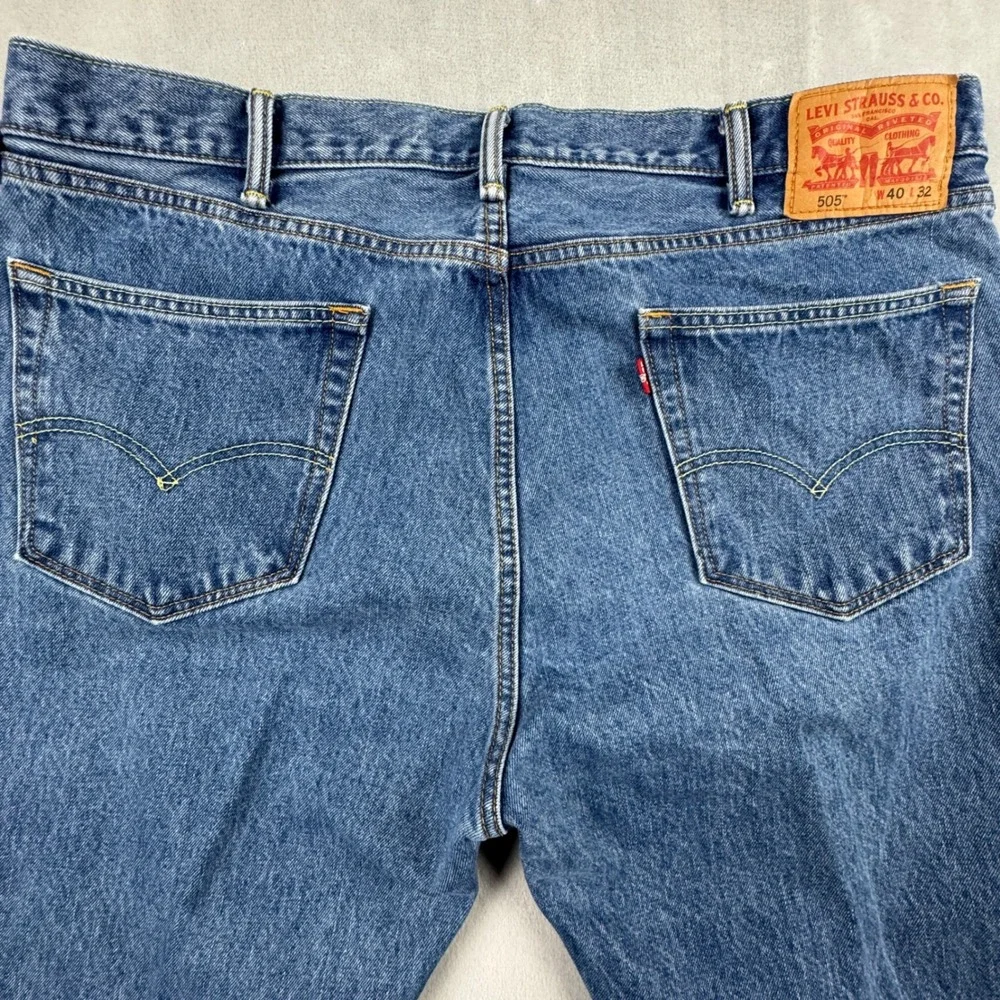 Levi's 505‎ Men's Regular Fit Straight Leg Blue Denim Jeans Size W40 L32